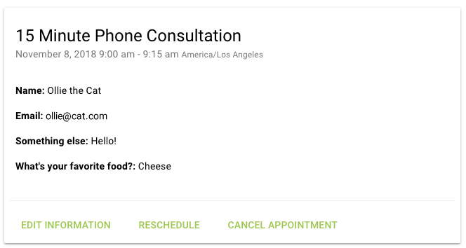 Edit, Reschedule, or cancel appointment