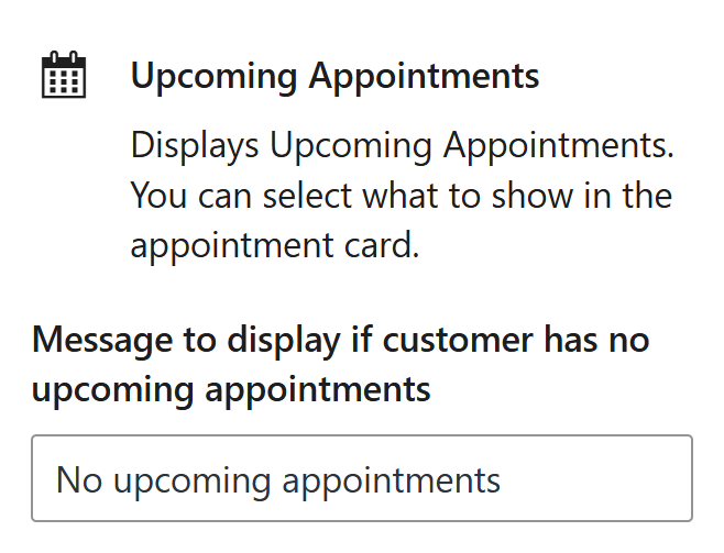 Screenshot depicting what message is displayed when No Upcoming Appointments are to display.