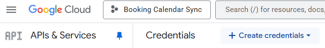 Create Credentials in the dashboard.