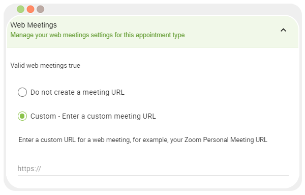 Screenshot of the Web Meeting feature