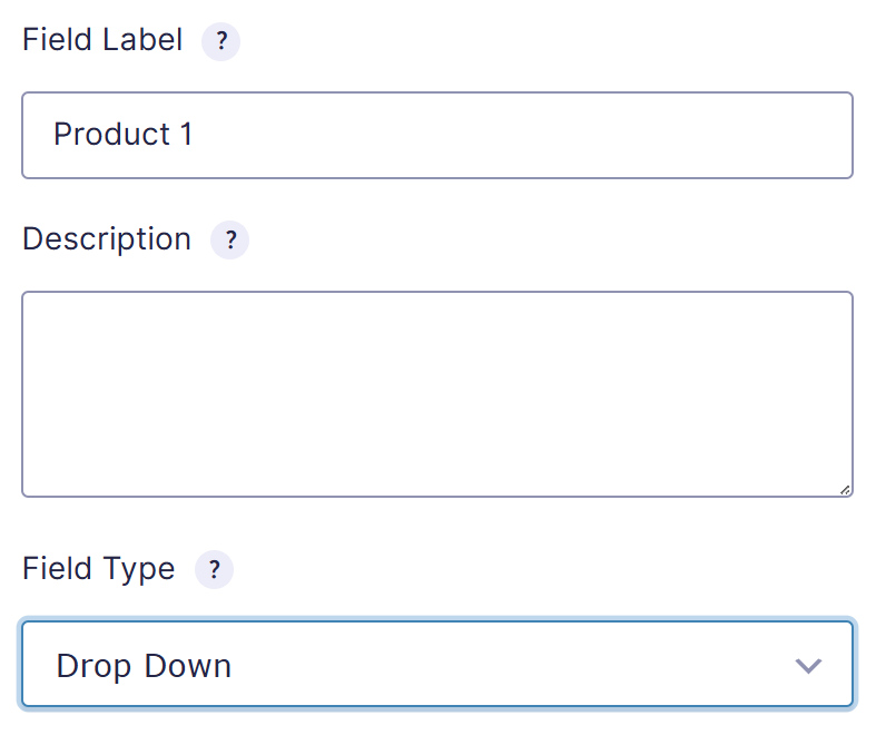 Product Field Mapping and Field Type
