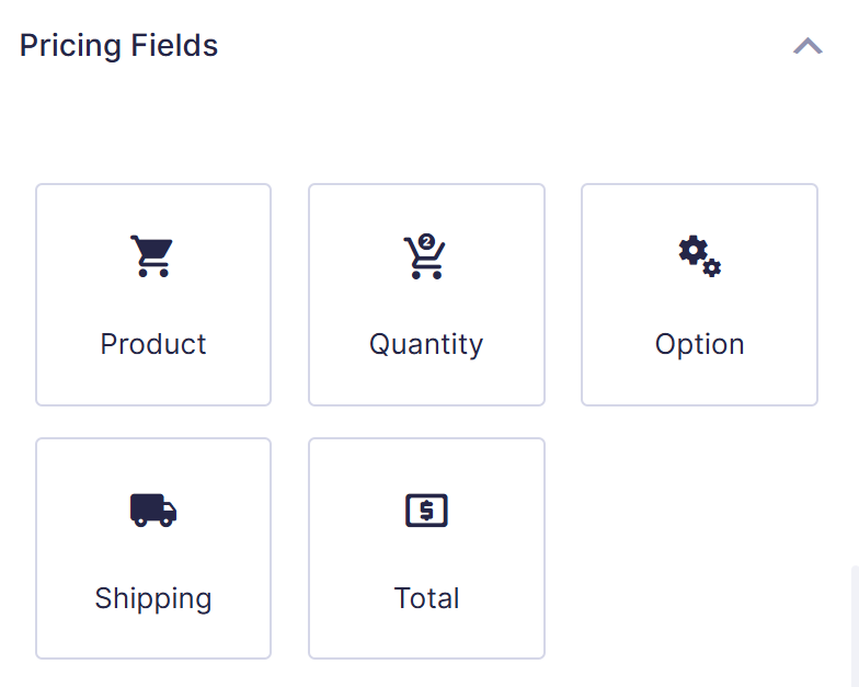 The Pricing Field options are displayed under the Pricing Field
