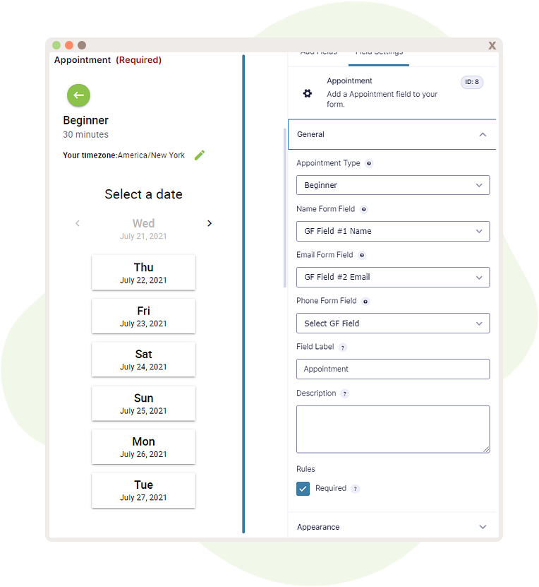 Appointment Field displaying only Beginner Appointment Type