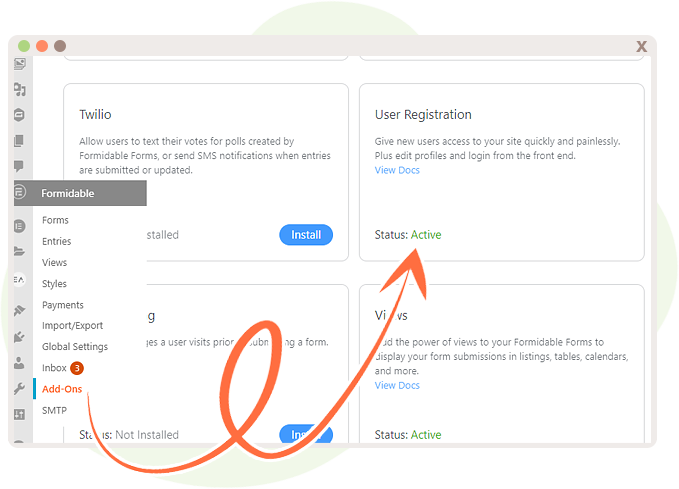 Add-Ons leads to User Registration