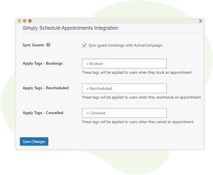 Assign tags/lists to booking statuses