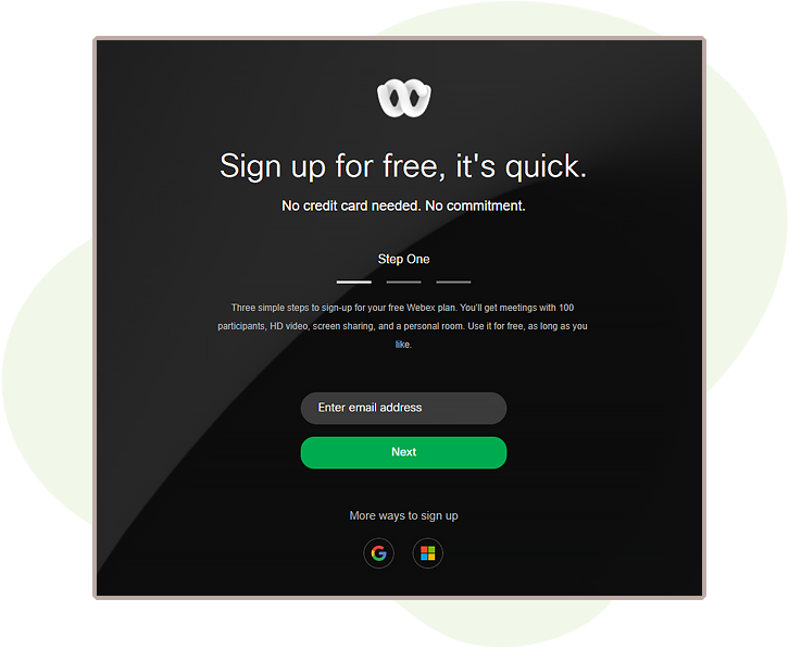 Sign up for a Webex account!