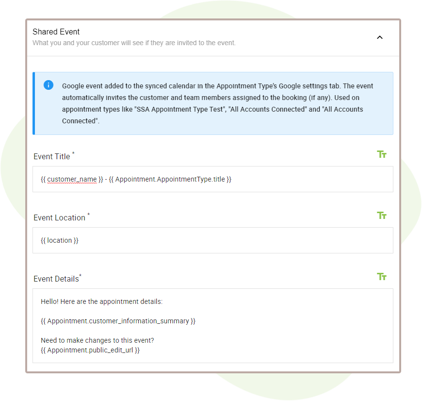 Customize your Google Calendar events.