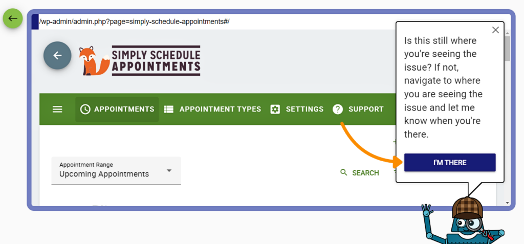 Click on "I'M THERE" once you reach the correct page.